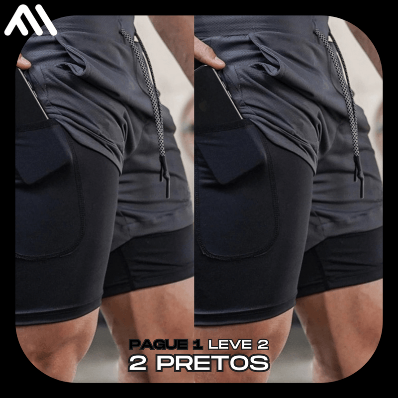 Shorts Comfort-Fit de Compressão - COMPRE 1 LEVE 2 + Brinde ☑️