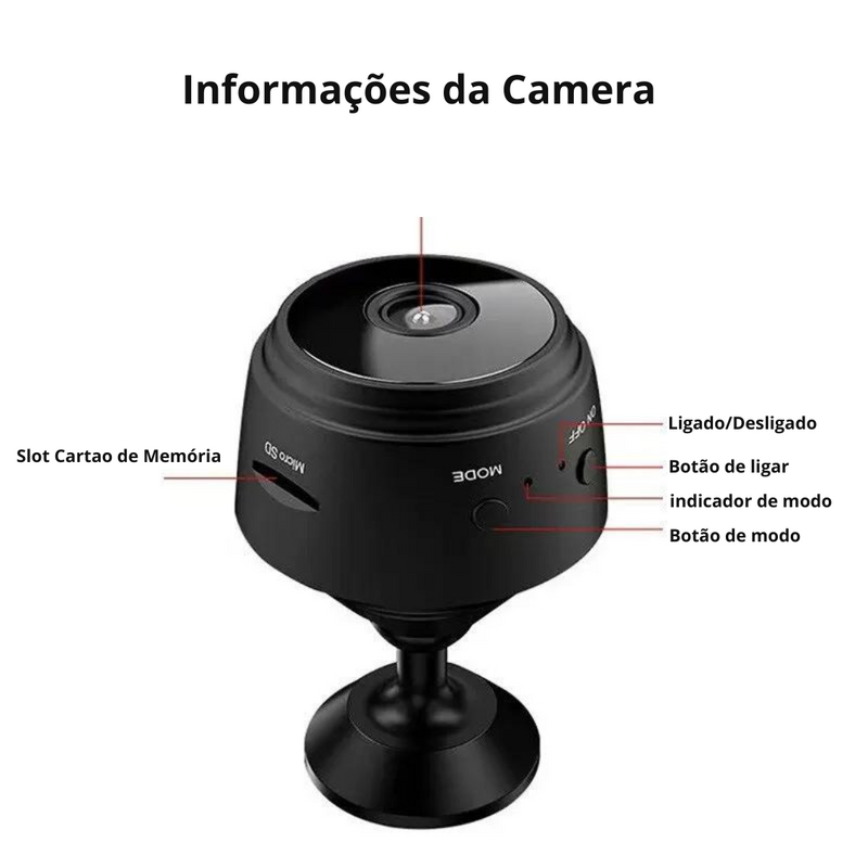Mini Camera Segurança e Monitoramento - Wifi